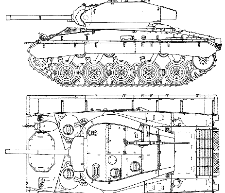 Танк M24 Chaffee [Light Tank T24 ] - чертежи, габариты, рисунки